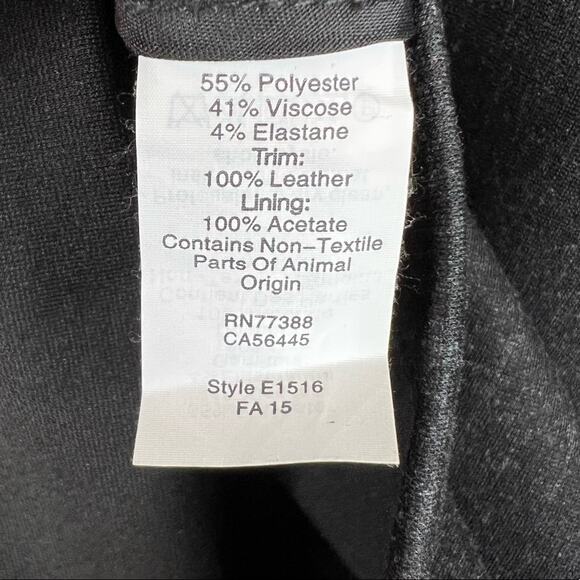 Madewell dress women's 2 V neck leather insets ponte sleeveless knee length gray - Picture 10 of 12